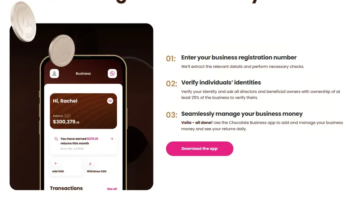 Companiile din Singapore pot câștiga venituri din numerarul ociut prin Chocolate Finance